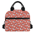 Orange Doodle Bull Terrier Pattern Print Insulated Lunch Bag