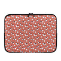 Orange Doodle Bull Terrier Pattern Print Laptop Sleeve