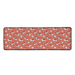 Orange Doodle Bull Terrier Pattern Print Long Kitchen Mat