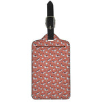 Orange Doodle Bull Terrier Pattern Print Luggage Tag