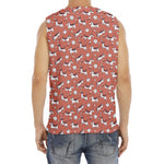 Orange Doodle Bull Terrier Pattern Print Men's Fitness Tank Top