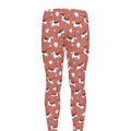 Orange Doodle Bull Terrier Pattern Print Men's Leggings