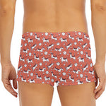 Orange Doodle Bull Terrier Pattern Print Men's Short Boxer Briefs