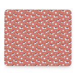 Orange Doodle Bull Terrier Pattern Print Mouse Pad