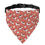 Orange Doodle Bull Terrier Pattern Print Over The Collar Dog Bandana