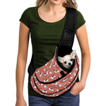 Orange Doodle Bull Terrier Pattern Print Pet Sling Carrier