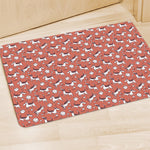 Orange Doodle Bull Terrier Pattern Print Polyester Doormat
