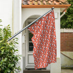 Orange Doodle Bull Terrier Pattern Print Polyester Flag
