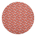 Orange Doodle Bull Terrier Pattern Print Round Blanket