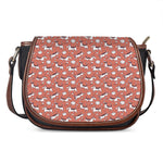 Orange Doodle Bull Terrier Pattern Print Saddle Bag