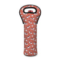 Orange Doodle Bull Terrier Pattern Print Single Neoprene Wine Tote