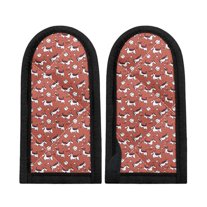 Orange Doodle Bull Terrier Pattern Print Skillet Handle Cover