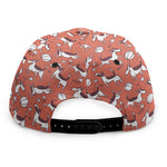 Orange Doodle Bull Terrier Pattern Print Snapback Cap
