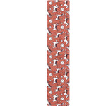 Orange Doodle Bull Terrier Pattern Print Table Runner