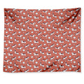 Orange Doodle Bull Terrier Pattern Print Tapestry