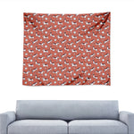 Orange Doodle Bull Terrier Pattern Print Tapestry