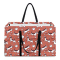 Orange Doodle Bull Terrier Pattern Print Utility Tote Bag