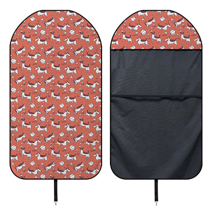 Orange Doodle Bull Terrier Pattern Print Waterproof Car Seat Cover