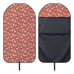 Orange Doodle Bull Terrier Pattern Print Waterproof Car Seat Cover
