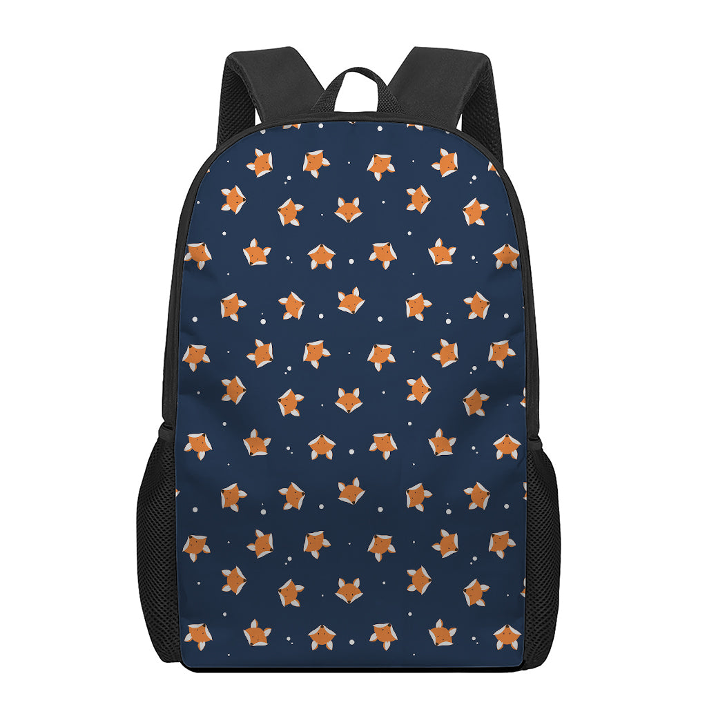 Orange Fox Pattern Print 17 Inch Backpack