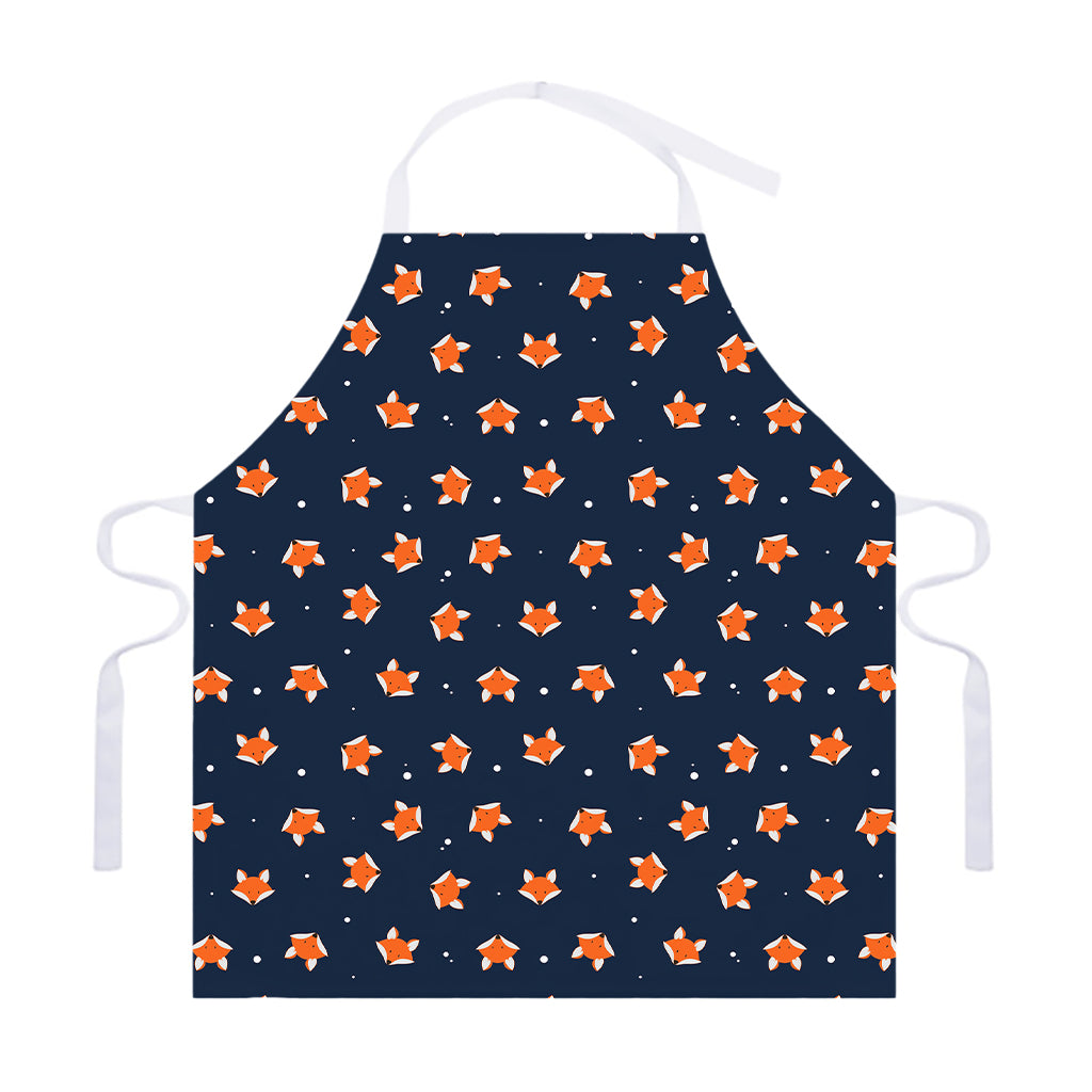 Orange Fox Pattern Print Adjustable Apron