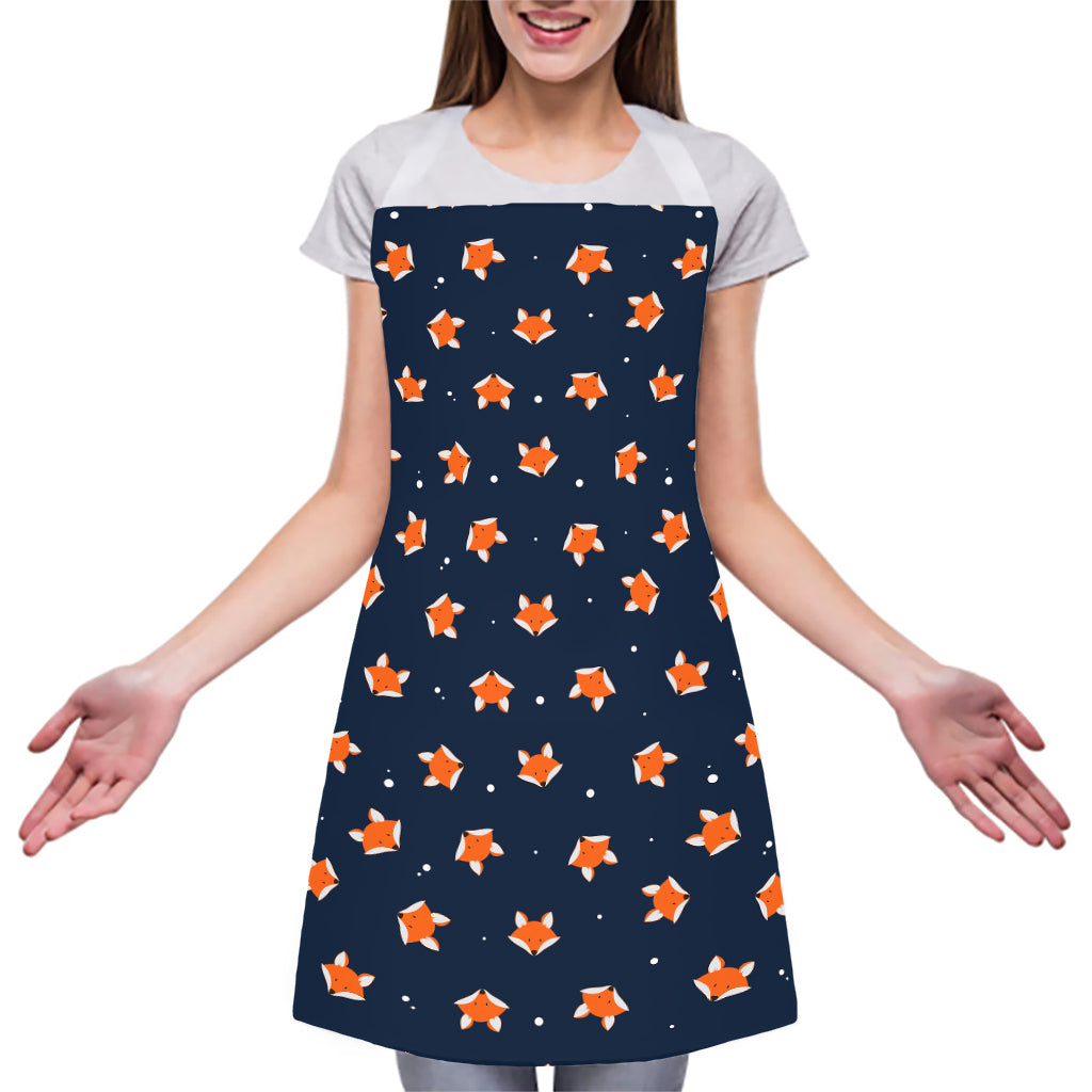 Orange Fox Pattern Print Adjustable Apron