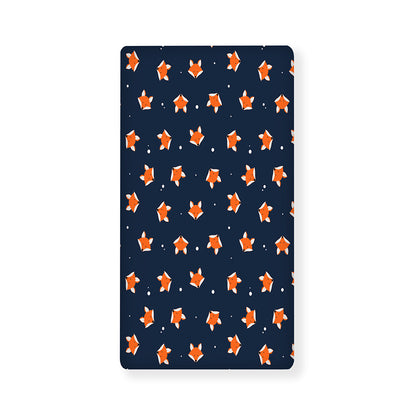 Orange Fox Pattern Print Baby Crib Sheet
