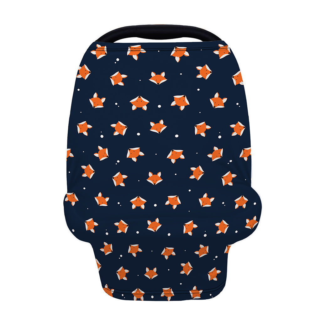 Orange Fox Pattern Print Baby Seat Cover