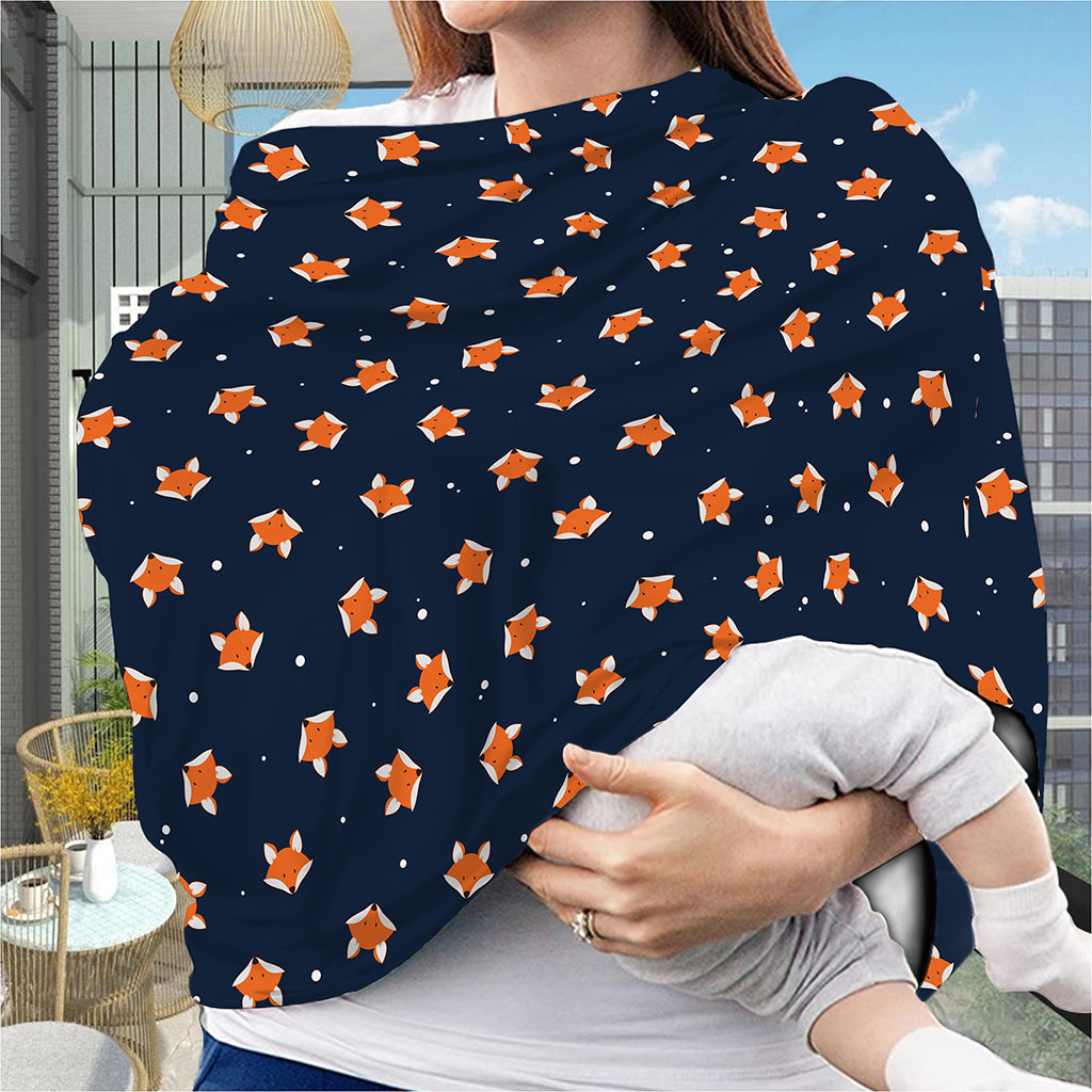 Orange Fox Pattern Print Baby Seat Cover