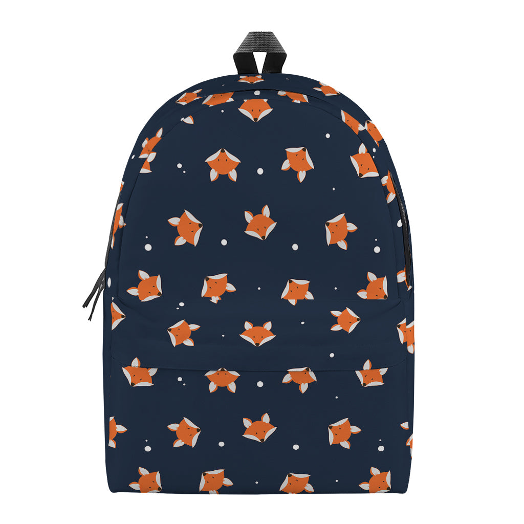 Orange Fox Pattern Print Backpack