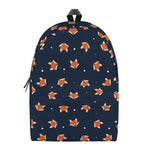 Orange Fox Pattern Print Backpack