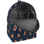 Orange Fox Pattern Print Backpack