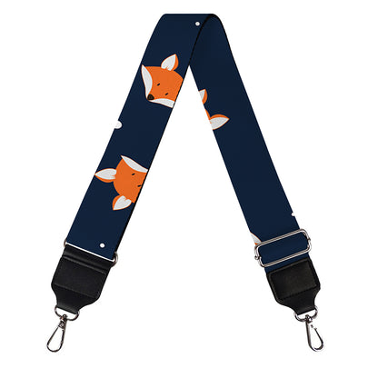 Orange Fox Pattern Print Bag Strap