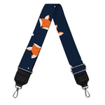 Orange Fox Pattern Print Bag Strap