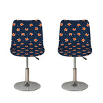 Orange Fox Pattern Print Bar Stool Covers