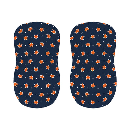 Orange Fox Pattern Print Bar Stool Covers