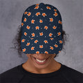 Orange Fox Pattern Print Baseball Cap