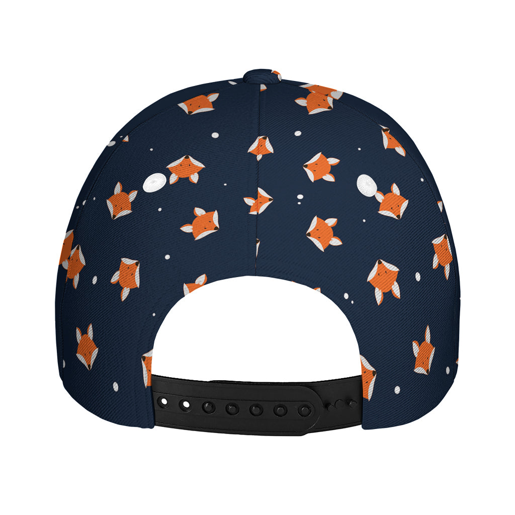 Orange Fox Pattern Print Baseball Cap