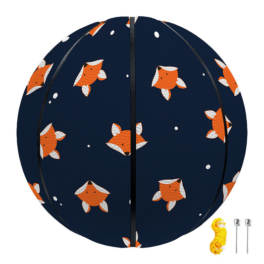Orange Fox Pattern Print Basketball