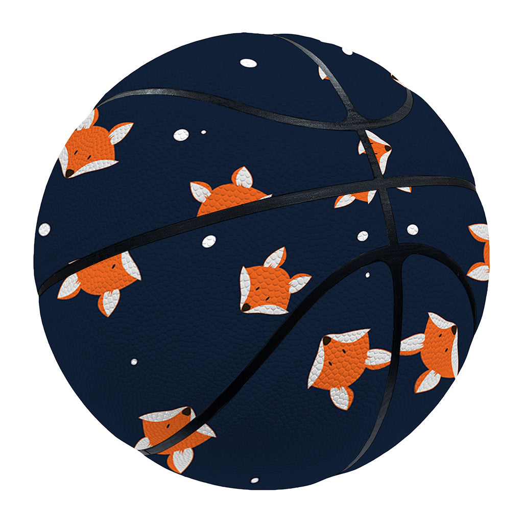 Orange Fox Pattern Print Basketball