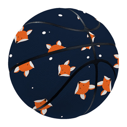 Orange Fox Pattern Print Basketball