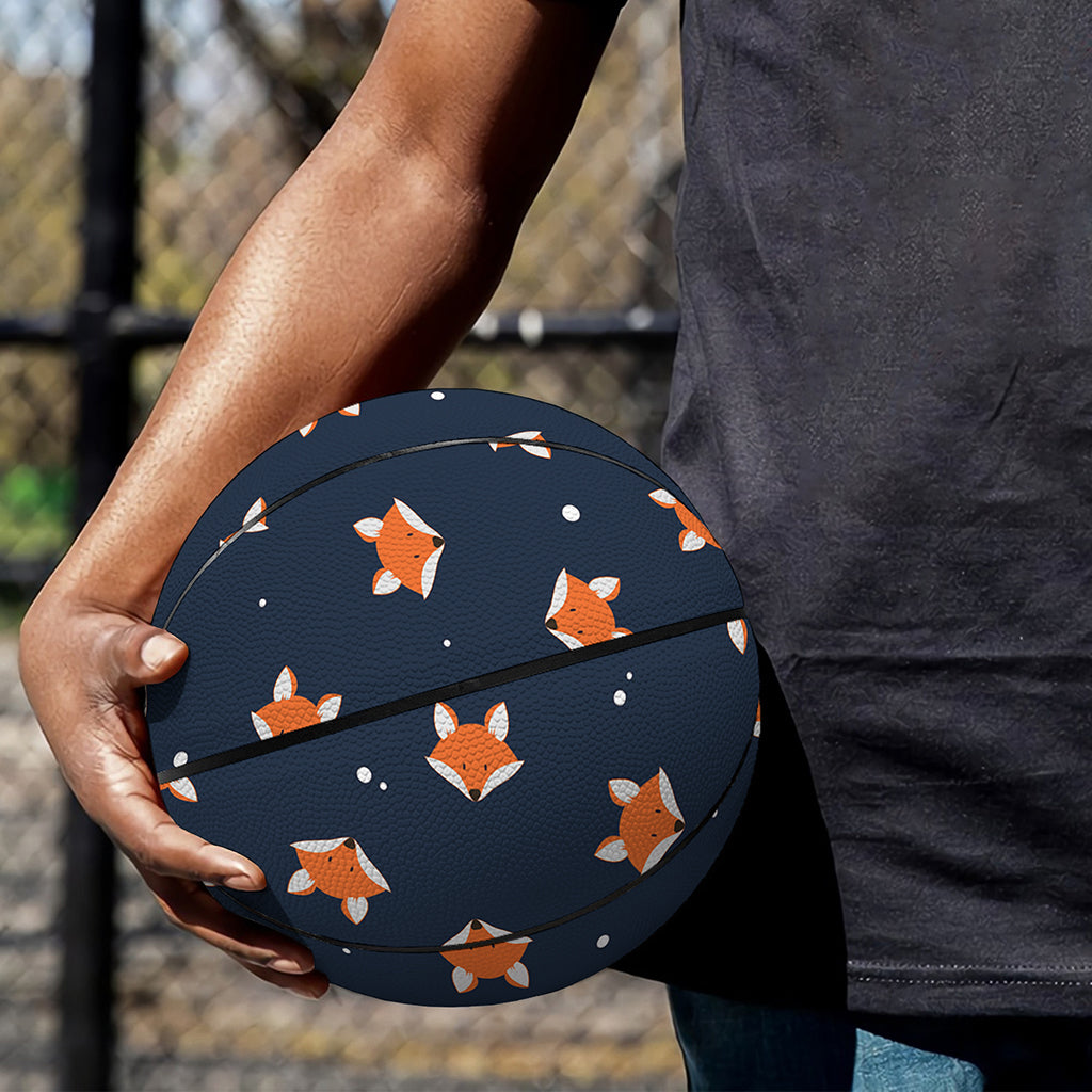 Orange Fox Pattern Print Basketball