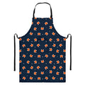 Orange Fox Pattern Print Bib Apron With Pocket