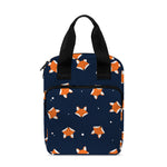 Orange Fox Pattern Print Bible Tote Bag