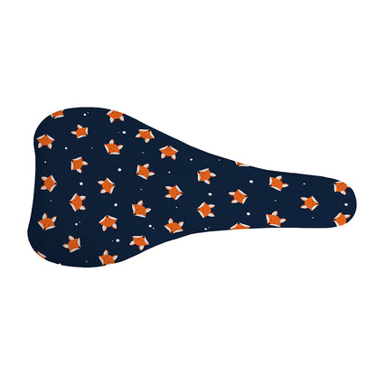 Orange Fox Pattern Print Bicycle Seat Cover
