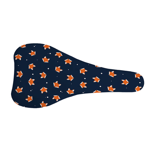 Orange Fox Pattern Print Bicycle Seat Cover