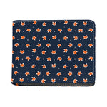 Orange Fox Pattern Print Bifold Wallet