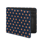 Orange Fox Pattern Print Bifold Wallet