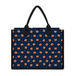 Orange Fox Pattern Print Canvas Tote Bag