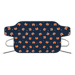 Orange Fox Pattern Print Car Windshield Snow Cover